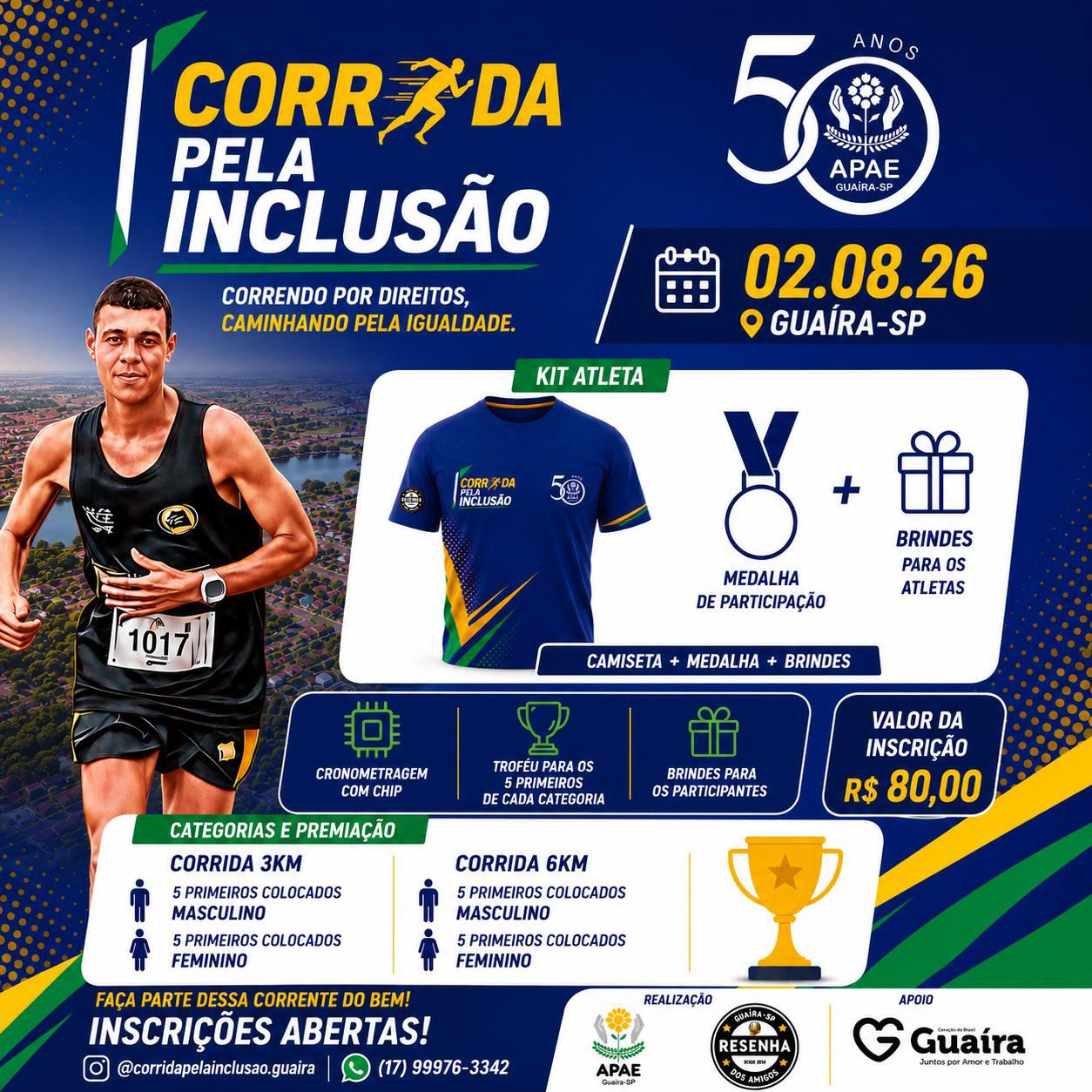 Arte oficial da Corrida Solidária pela Inclusão
